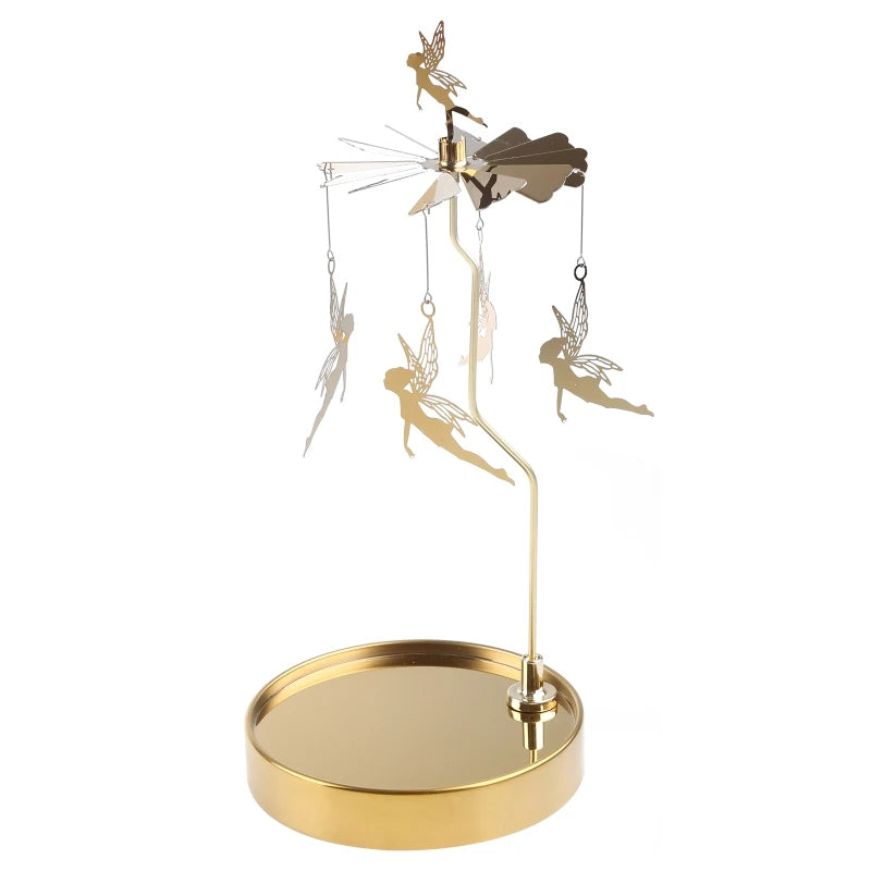 Snowflake Deer Fairy Rotating Candlestick Tealight Candle Holder Tray Romantic Wedding Party Decor Y5GB